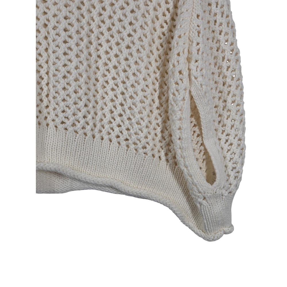 Torrid Womens Ivory Open Knit Crochet Boxy Crop Sweater Dolman Sleeve XL-XXL - Picture 3 of 8